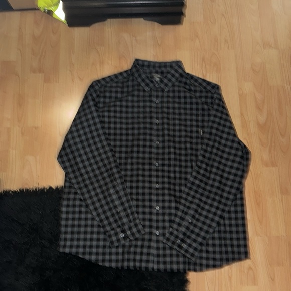 🩶🖤EDDIE BOWER PLAID BUTTON DOWN LONG SLEEVE SHIRT 👕🌓🆕 NEW WITHOUT TAGS 🏷️ - Picture 5 of 6